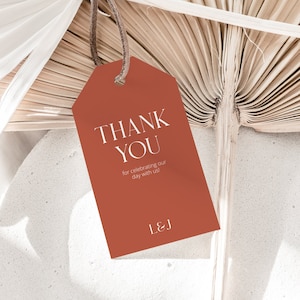 Boho Terracotta Wedding Favor Tag, Minimalist Wedding Favor Tags, Printable Wedding Favor Tags, Modern Terracotta Thank You Tags - MARRAKESH