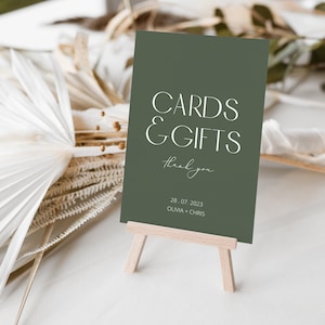 Moderne Karten und Geschenke Hochzeitsschild Vorlage, Hochzeitsempfangskarten und Geschenke Schild in verschiedenen Größen, minimalistisches Hochzeitsschild - LONDON