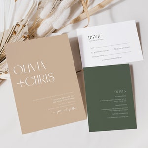 Minimalistische Hochzeitseinladung Vorlagen Set, Hochzeitseinladung Vorlage herunterladen, bearbeitbare moderne Hochzeitseinladung, Sofortiger Download - LONDON