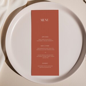 Terracotta Wedding Menu Template, Minimalist Wedding Menu, Boho Wedding Menu, Simple Wedding Menu, Desert Wedding Menu, DIY Menu - MARRAKESH