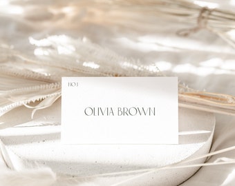 Modern Wedding Place Cards Template, Elegant Wedding Name Card, Printable Wedding Place Cards, Flat and Tent folded, DIY Place Card - LONDON