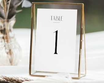 Minimal Table Numbers, Modern Wedding Table Numbers Template, DIY Table Numbers, Simple Table Numbers Printable, 5x7, 4x6 - SYDNEY