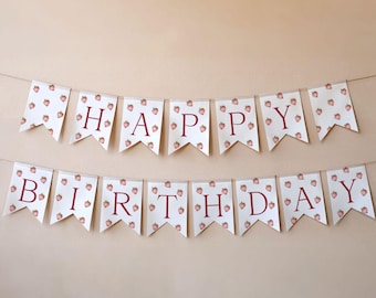 Strawberry Birthday Banner Template, Berry First Birthday Bunting, Girl 1st Birthday Party Decor, Berry Birthday Banner Printable, BIST01