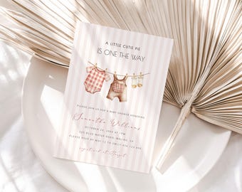 Cutie Pie Baby Shower Invitation Template, Boho Fall Autumn Baby Shower Invite Editable, A Cutie Pie is On The Way Invitation, BSPIE