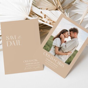 Save the Date Vorlage mit Foto, Minimalistische Save the Date Karte, Minimal Save the Date, DIY Save the Date, Modern Save the Date - LONDON