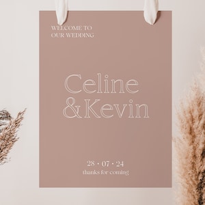 Minimalist Wedding Welcome Sign Template, Bohemian Wedding Welcome Sign, DIY Wedding Welcome Sign, Printable Reception Sign Template - SEOUL