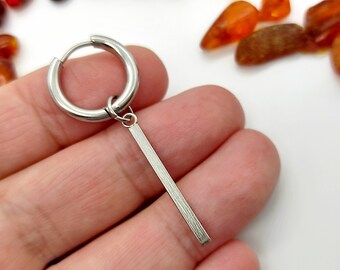 Cerceau en argent, cerceau de barre, cerceau unisexe, cerceau de barre pour hommes, cerceau pour hommes, cerceau de barre moderne, pendentif pour homme, pour homme, cadeau ami d'un homme