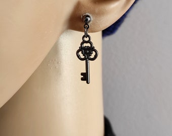 Boucles d'oreilles pendantes en métal argenté, amulette symbole