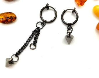 Orecchino a clip conico in acciaio inossidabile: pendente unisex