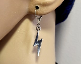 Antike Silber Blitz Ohrring, Unisex