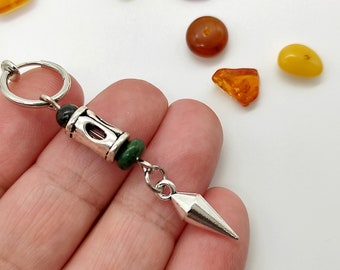 Orecchino a clip pendente a forma di serpente: punta in argento, unisex, non forato