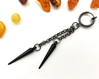 One spike earring, Earring spike, Goth style, Spike clip-on, Non pierced, For men for women, Stylish spike men Modern spike men Gift for men