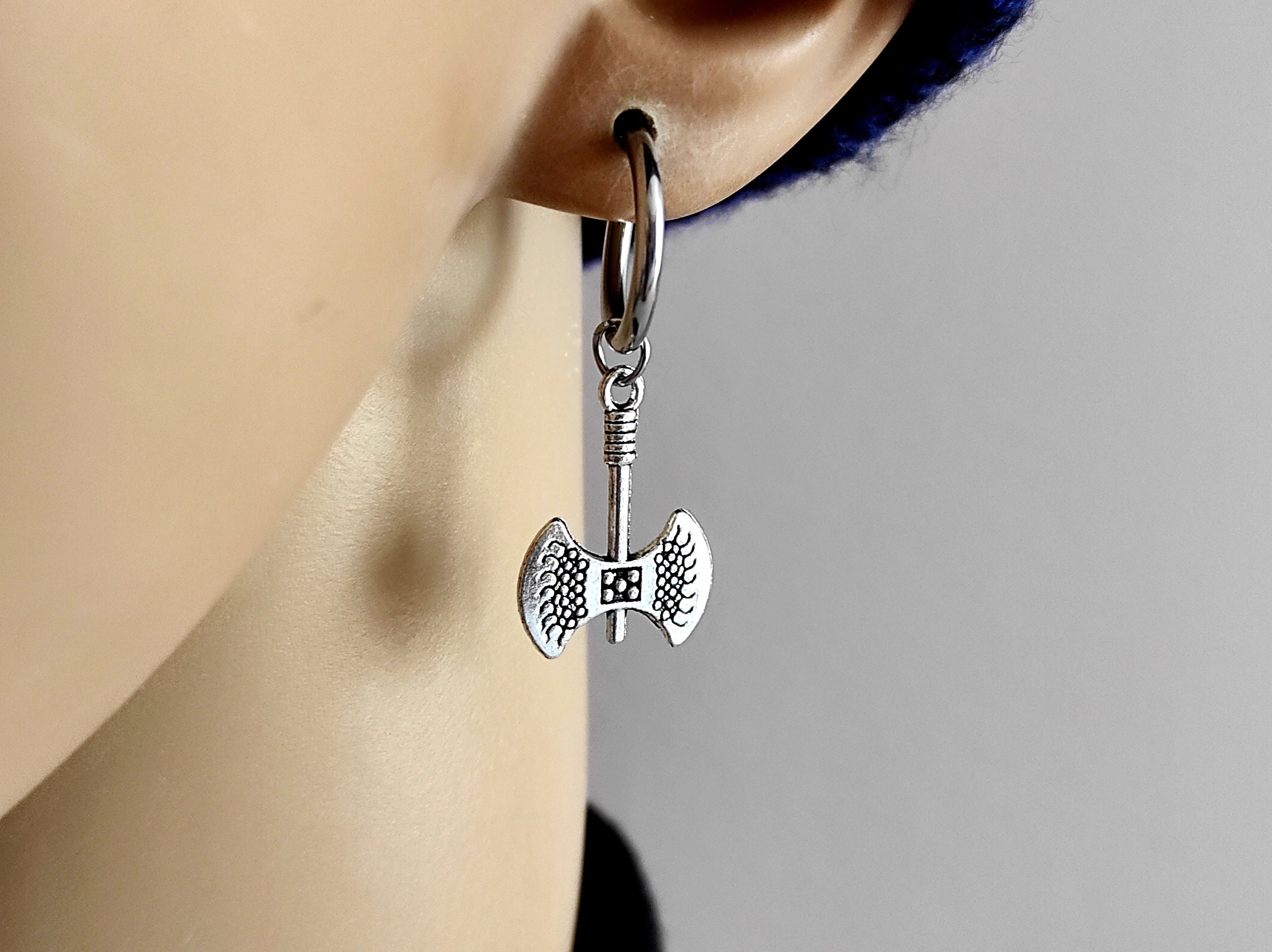 Sterling Silver Statement Hoops | Engraved Hoops | Crescent