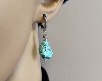 Orecchino a cerchio in acciaio inossidabile turchese da uomo