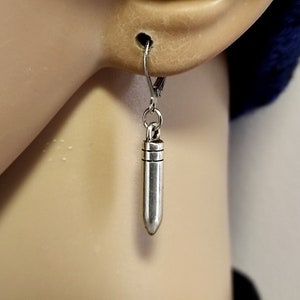 Silver Bullet Dangle Örhänge, Hunter Goth Smycken