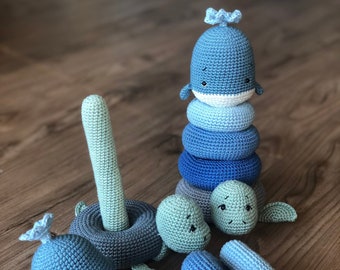 Crochet pattern - Stacking tower Waterworld - German
