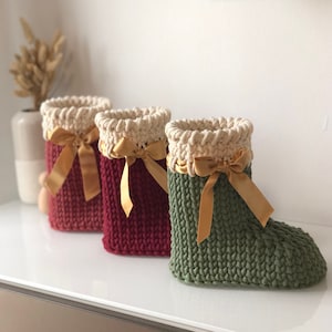 DEUTSCH - Nikolausstiefel - Häkelanleitung