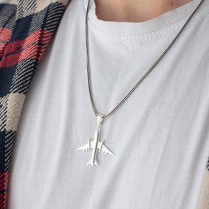 Sterling Silver Airplane Necklace: Vintage Aviator Pendant