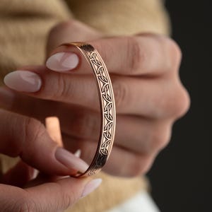 Hand Stamped Copper Cuff Bracelet: Personalized Engraved Jewelry