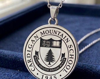 Collana con logo personalizzato, collana con logo aziendale, collana con logo di cooperazione, regalo di laurea, collana con emblema del college, argento