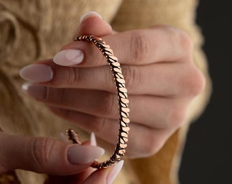 Bracciale magnetico in rame puro intrecciato: braccialetto energetico fatto a mano