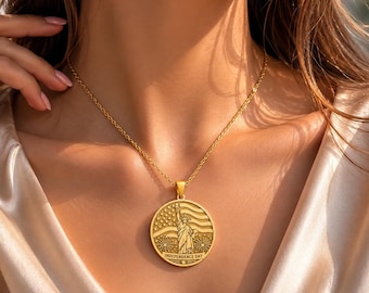 Collana del 4 luglio, gioielli per il Giorno dell'Indipendenza degli Stati Uniti, ciondolo patriottico con bandiera americana, regalo per lei per il 4 luglio, regalo per il 4 luglio in America del 1776