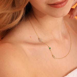 Personalisierte Geburtsstein Buchstabe Halskette: Gold Charm, Sterling Silber
