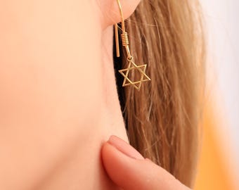 Sterling Silver Star of David Earrings: Jewish Symbol Jewelry