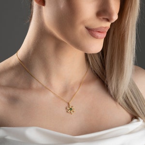 Sterling Silver Snowflake Necklace: Winter Birthstone Pendant