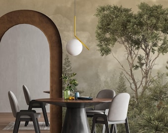 Tropical Green Forest Wallpaper: High-Definition Digital Print