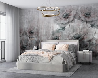 Soft Romantic Flowers Wallpaper Design: High-Resolution Digital Print (JPEG File)