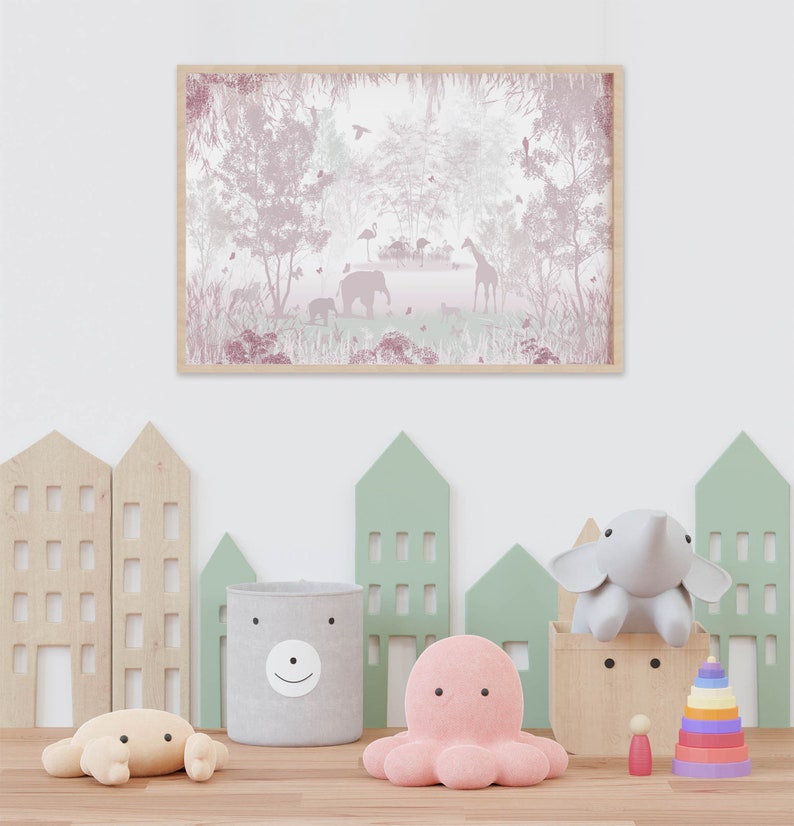 Pink Forest, Girls Room Design, Animals Wallpaper for Children's Rooms ...