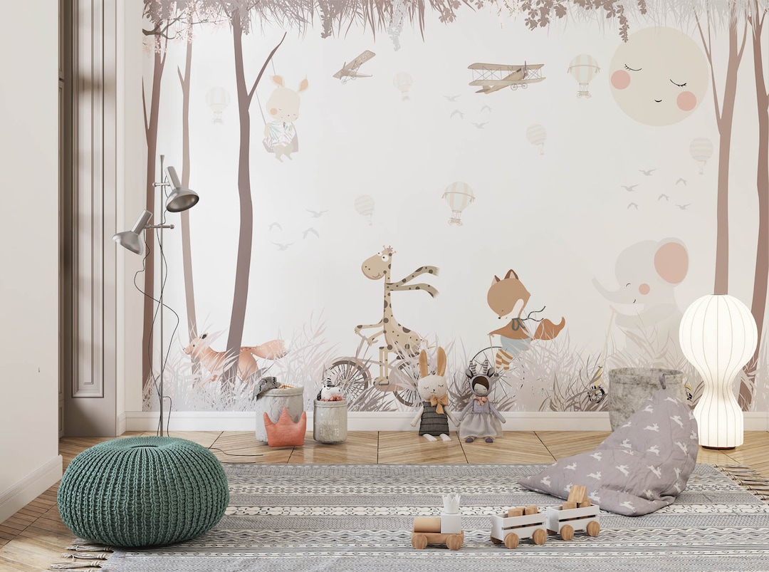 Safari Animals Wallpaper, Children's Room Decor (digital File) Etsy — free download