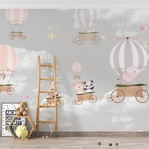 Cute Animals wallpaper , Animals wallpaper , Child mural wallpaper  For Digital Print. Digital File.
