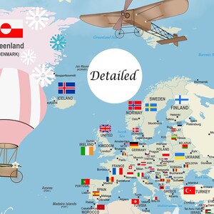 Colorful World Map, Educational Map, Kids World Map , for Digital Print ...
