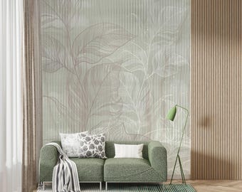 Soft Leaves Wallpaper Design: High-Resolution Digital Print (JPEG File)