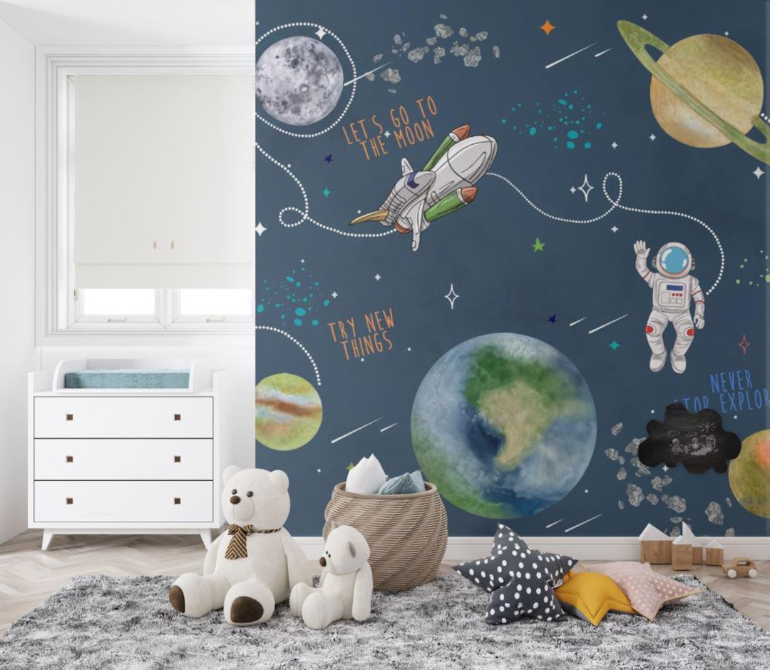 Papier peint astronaute, espace et planètes : Déco pour chambre d ...