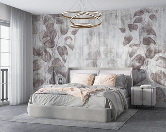 Large ivy leaves wallpaper design , Leaf Mural , For Digital Print. Digital File.