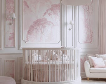 Pink Forest Wallpaper: Girls Room Decor (Digital File)