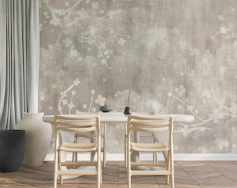 Tree branches and Flowers vintage wallpaper design , For Digital Print. Digital File.