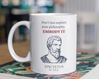 Epictetus Mug, Stoic Mug, Mental Health Mug, Stoicism Gifts, Philosophy Gift, Gift for Him
