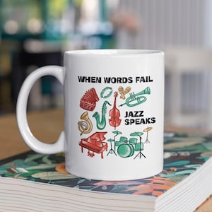 Jazz Mugs, Jazz Music Mugs, Saxophone Mugs, Mugs for Jazz Lovers