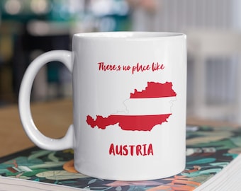 Austria Coffee Mug, Austria Map Mug, Travel Gift, Ceramic Travel Mug