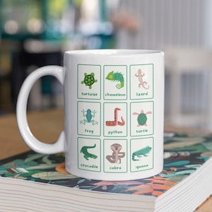 Reptile Mug, Pet Gift, Turtle Mug, Snake Mug, Crocodile Mug, Gift for Him