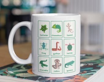 Reptile Mug, Pet Gift, Turtle Mug, Snake Mug, Crocodile Mug, Gift for Him