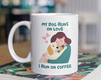 Cute Dog Mug, Girl and Dog Mug, Dog Mum Mug, Dog Gifts, Pet Mug
