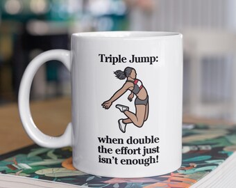 Triple Jump Coffee Mug, Triple Jump Mug, Athletics Mug, Track Jumper Gifts