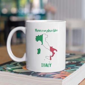 Mug à café de l'Italie, carte de l'Italie, cadeaux italiens, cadeau de voyage, tasse de voyage en céramique