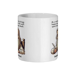 Leonardo Da Vinci Mug, Philosophy Gift, Meditation Mug, Renaissance Print image 3