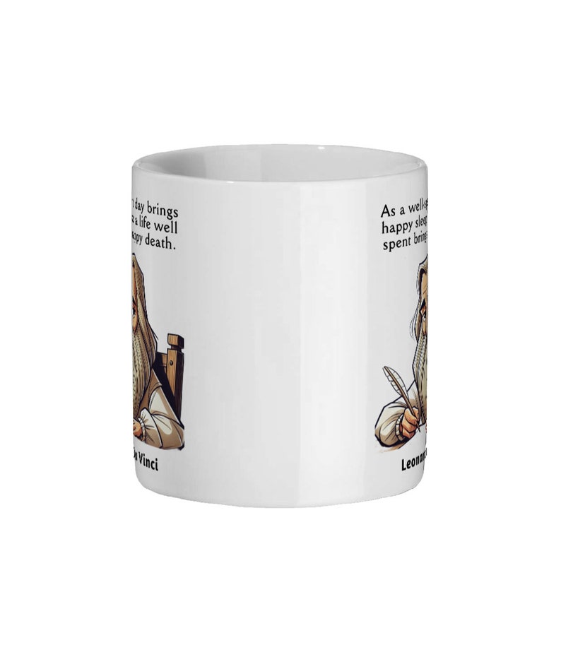Leonardo Da Vinci Mug, Philosophy Gift, Meditation Mug, Renaissance Print image 3